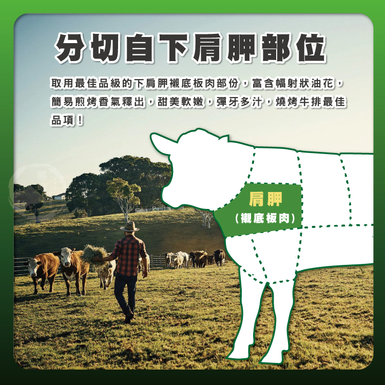 【勝崎生鮮】澳洲YP碳中和牛霜降翼板小排120g