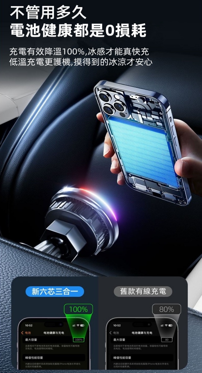 炫彩磁吸無線充電車用支架(兩款可選)