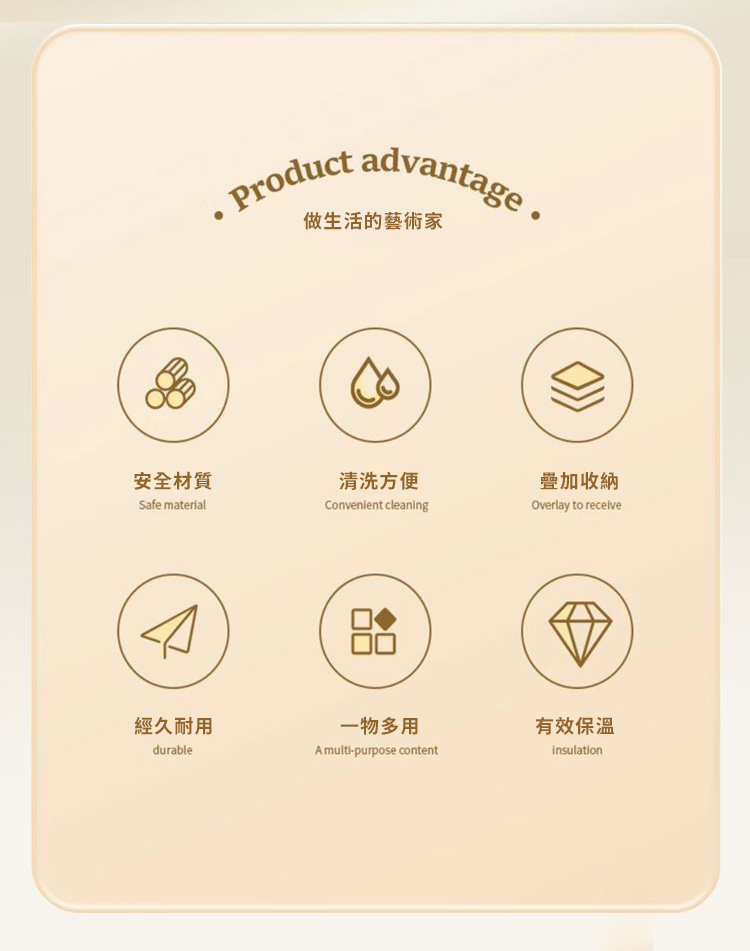 316不鏽鋼奶茶色保溫餐盒-4件組