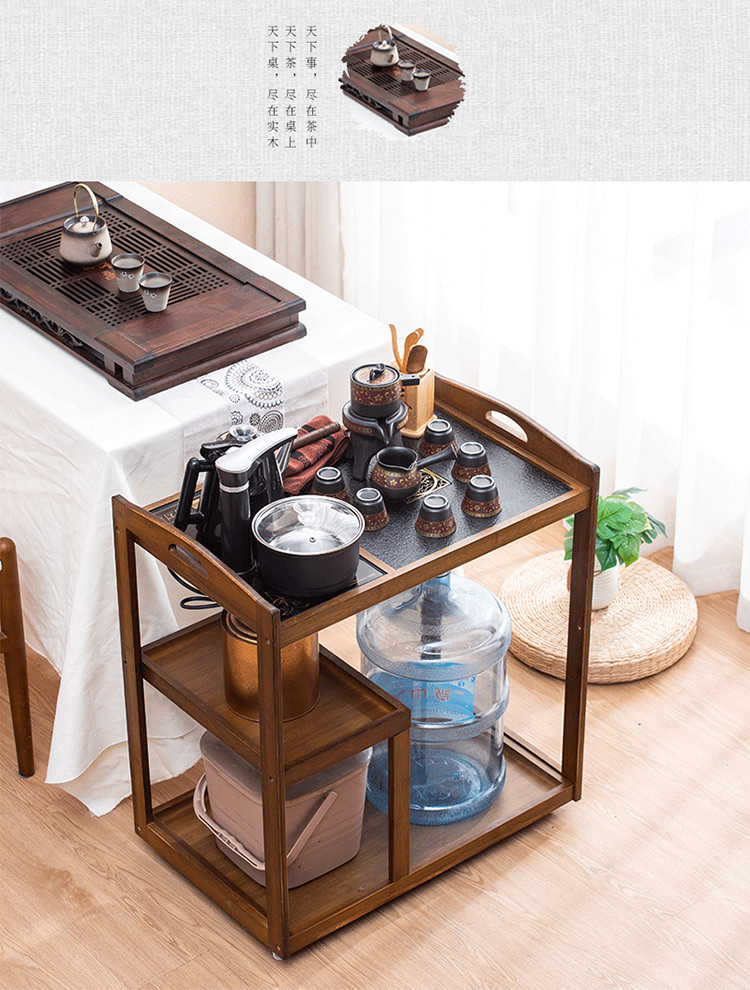 新中式楠竹移動茶車