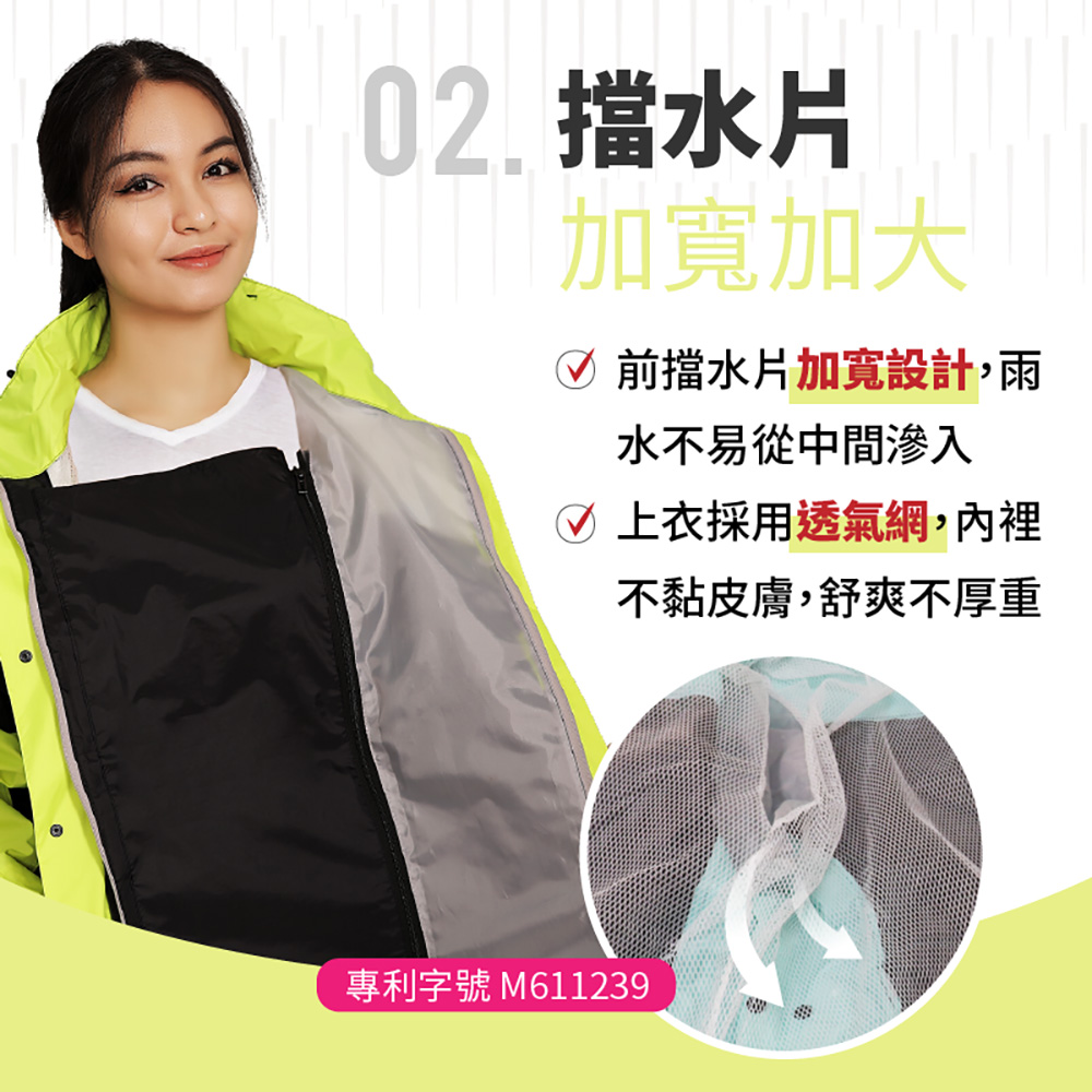 【鈦鴻牌】領口可調節-兩件式背包雨衣
