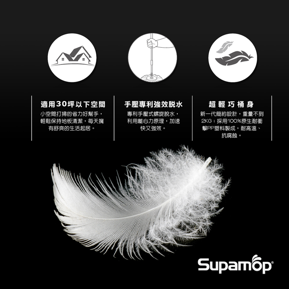 好神拖 輕巧手壓拖把組(1拖1桶2布)+贈竹木擴香