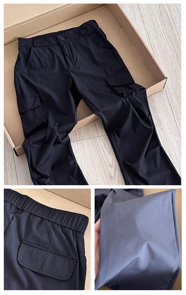 時尚復古風微喇叭工裝褲 輕薄軟款/春秋款 2色M-XL可選 工作褲 口袋褲 長褲