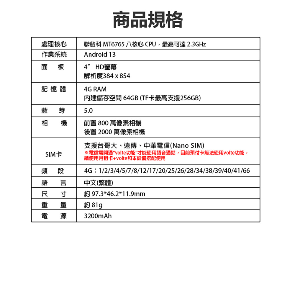 CCIT S17 ULTRA 4吋 4G/64G(八核心 800+2000萬素鏡頭 HD螢幕 超迷你手機)