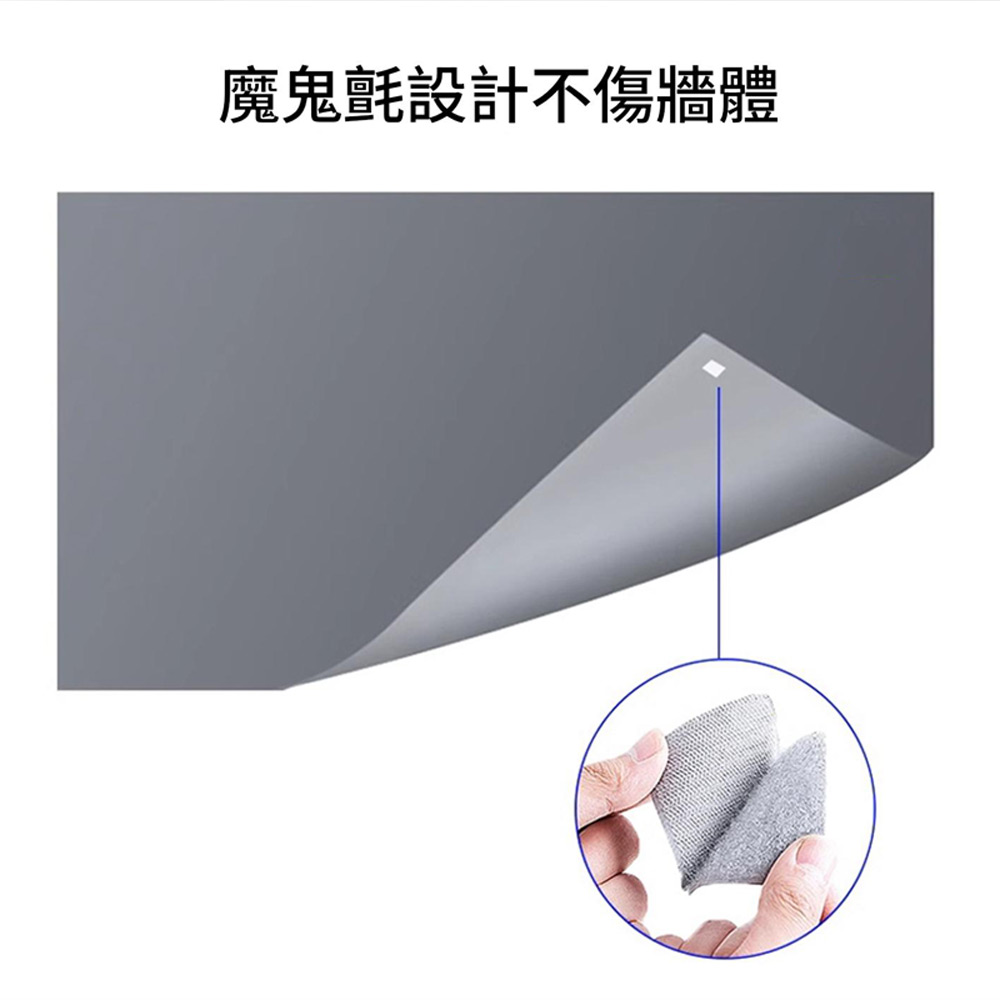 PJS-1 投影機專用抗光金屬布幕150×80cm 約66吋 折疊有摺痕款(魔鬼氈貼牆投影免打孔免通電)