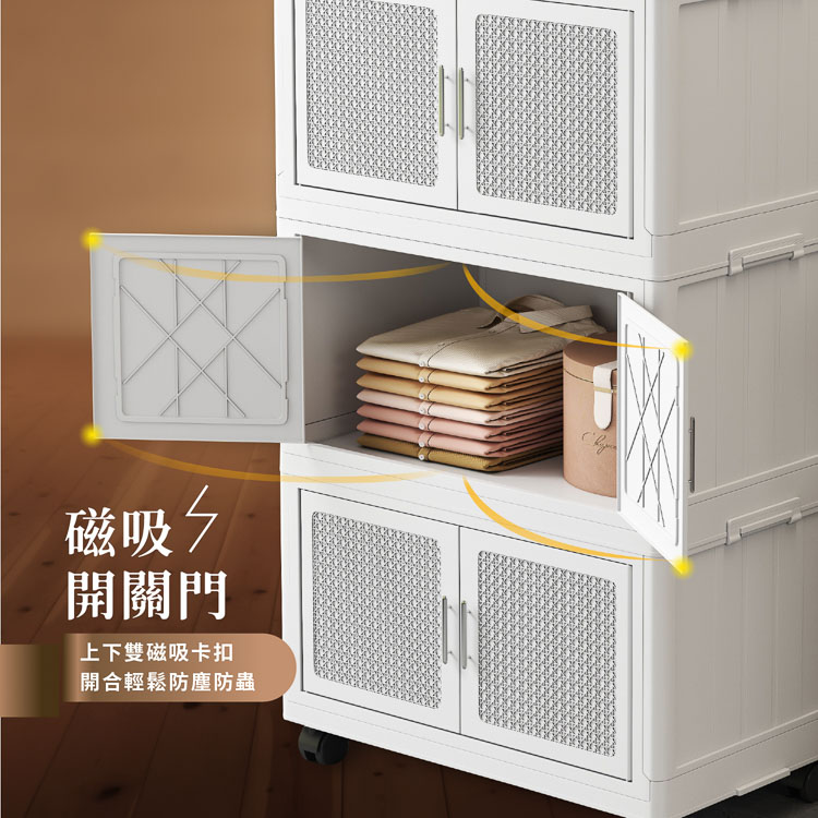 【ANDYMAY2】阪藤加深款折疊收納櫃-76寬(OH-R122)