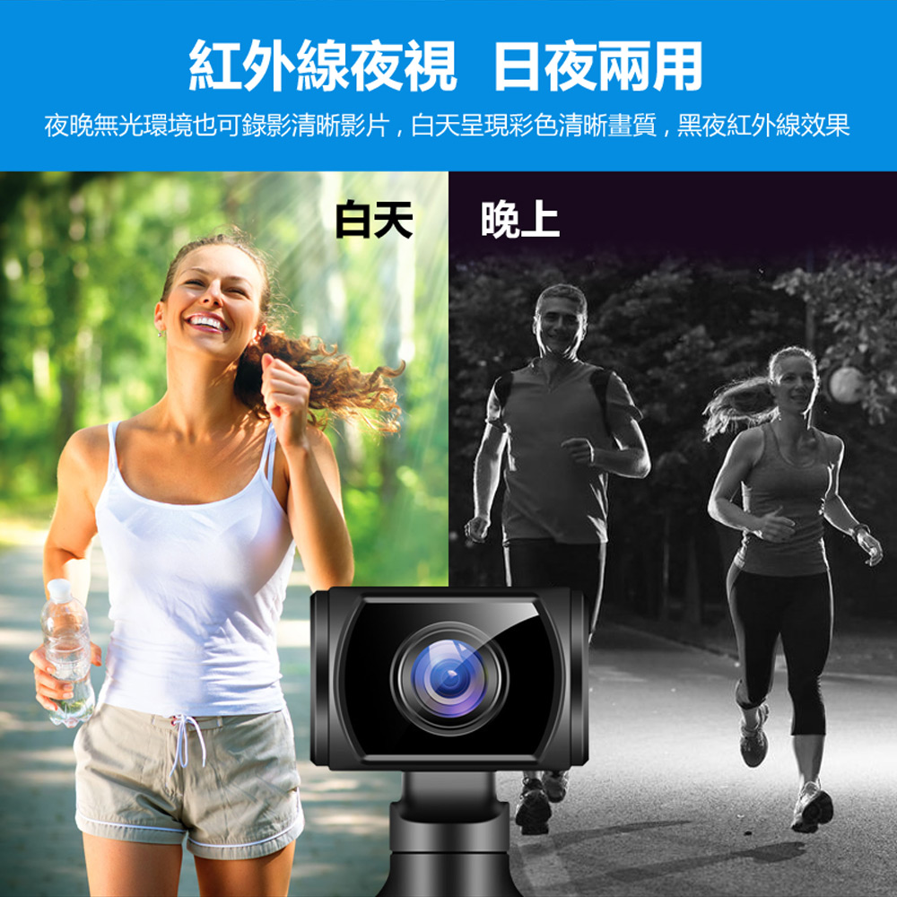 M12-4G SHOT 可插4G-SIM卡連網4K高畫質帶彩屏180度旋轉夜視鏡頭背夾運動攝影機(一鍵呼叫 雙向通話)