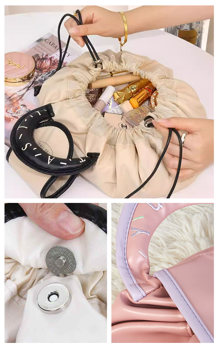 防潑水雲朵束口收納化妝包 共三色 收納用品 旅行收納袋 化妝品收納