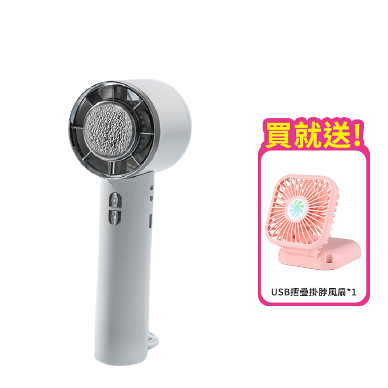 【限時買一送一】掛脖摺疊製冷冰敷風扇 買1大送1小  三檔風力 Type-C USB充電 
