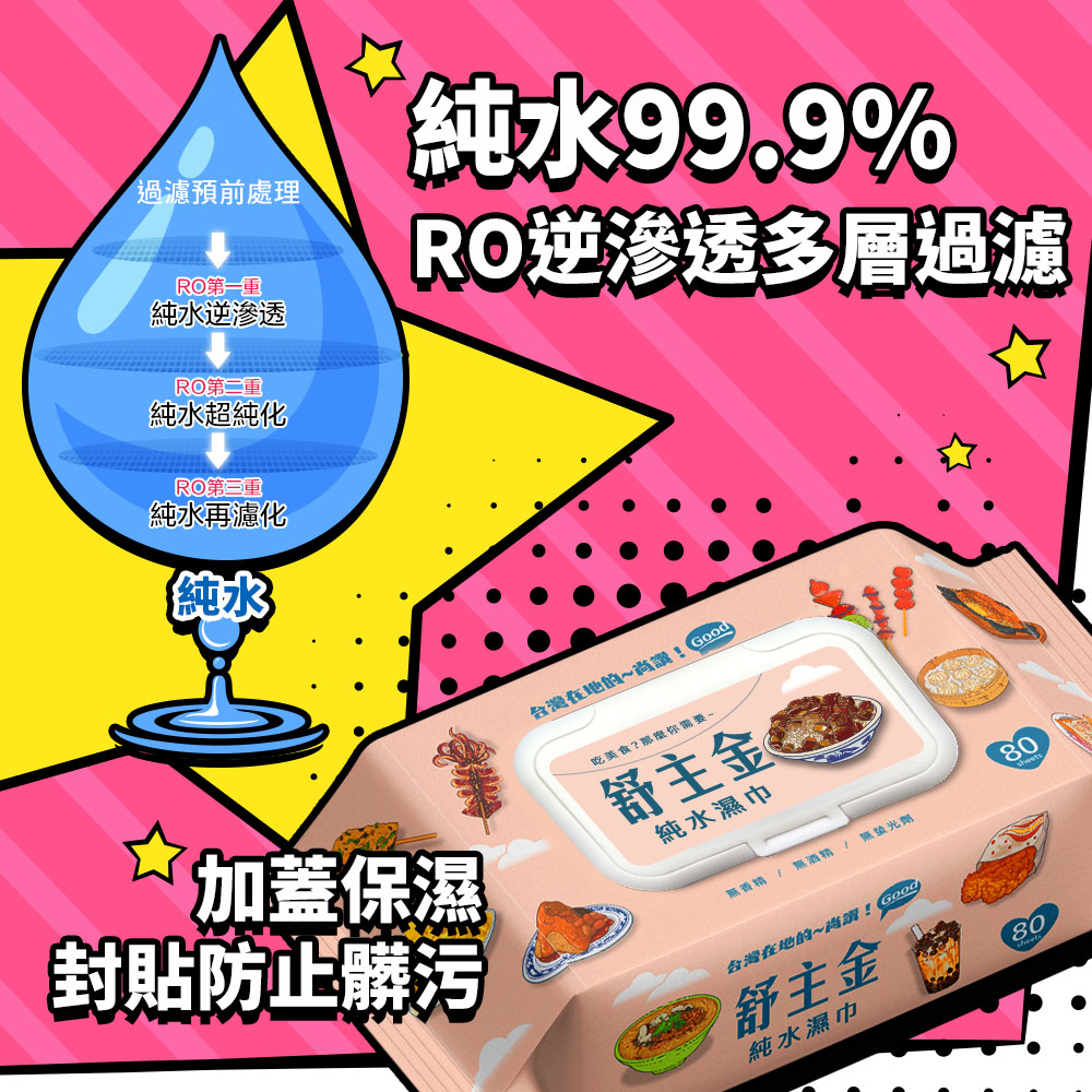 (2025雙11活動)舒主金純水濕巾加蓋80抽贈俗抽