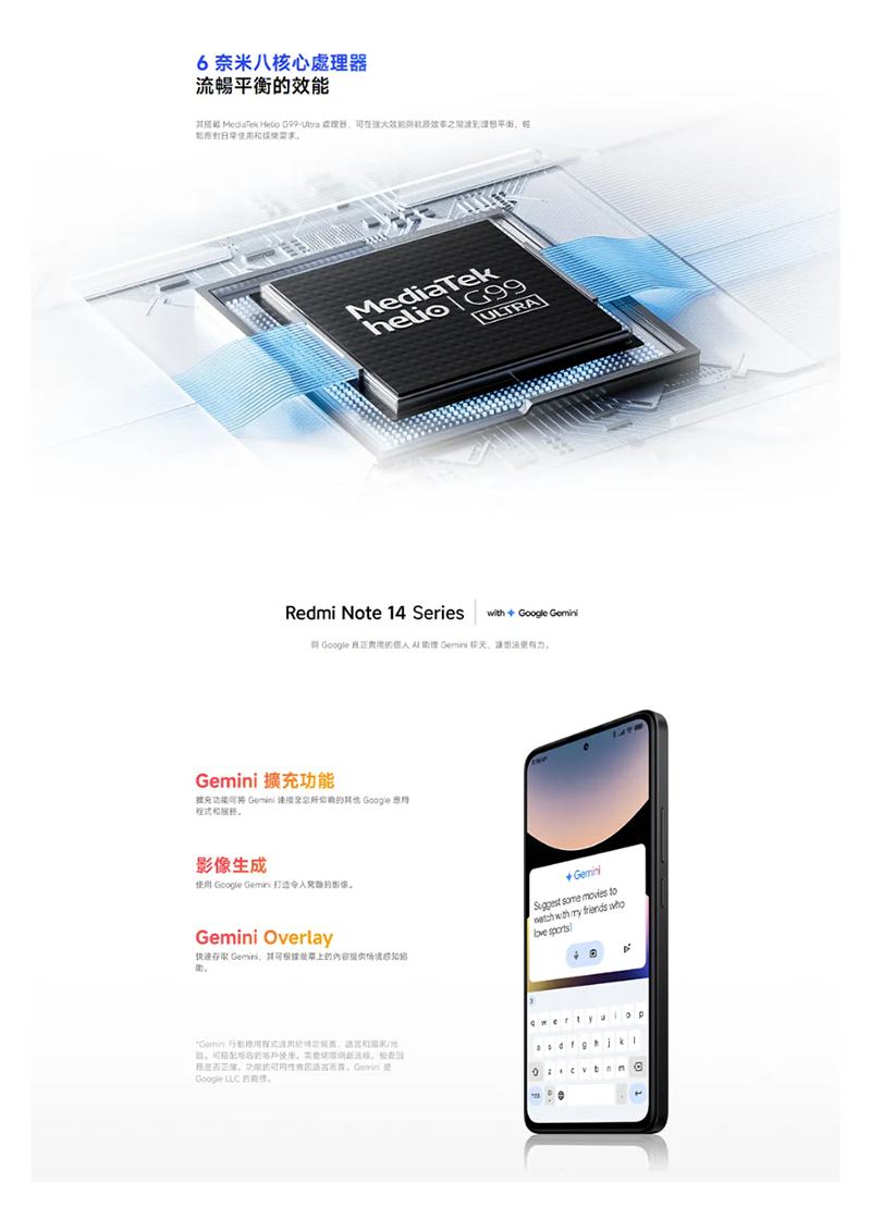 Redmi Note 14 (8G+256G) 6.67吋 智慧型手機-贈空壓殼+鋼化保貼+掛繩+韓版包+指環支架+噴劑
