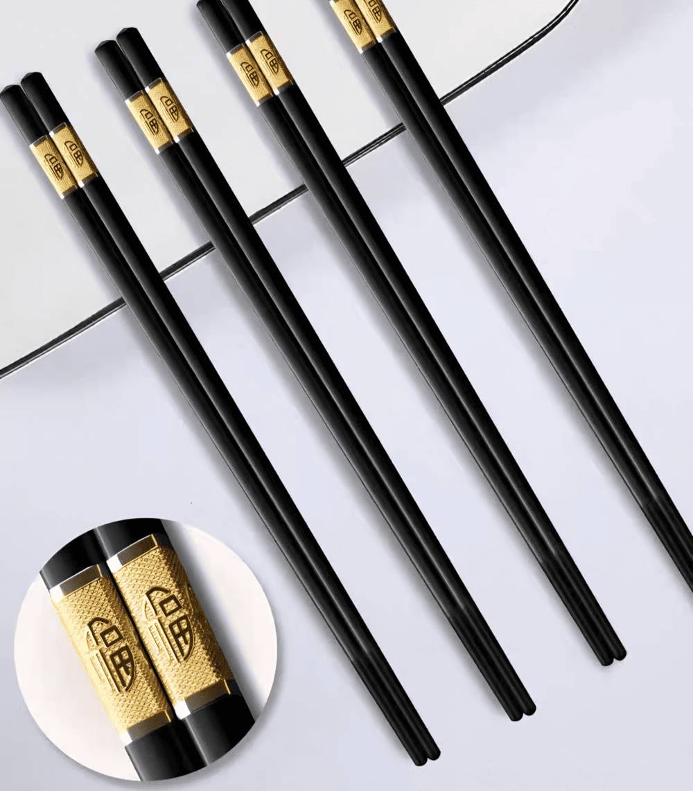 【Ag加】酒店款耐高溫雕花合金筷子 銀離子抗菌