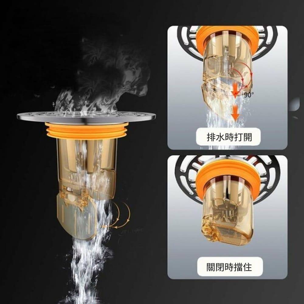 【1秒防堵】磁吸密封防堵防臭地漏芯 過濾排水蓋 口徑32-45mm