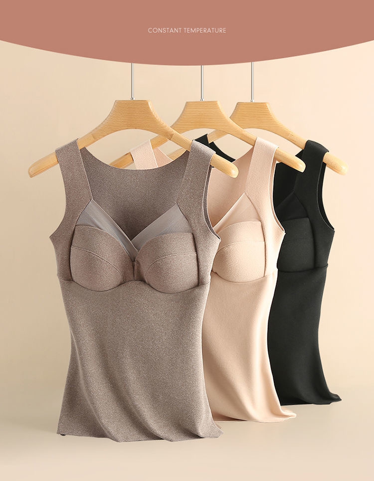 秋冬德絨磨毛馬甲式保暖打底發熱内衣