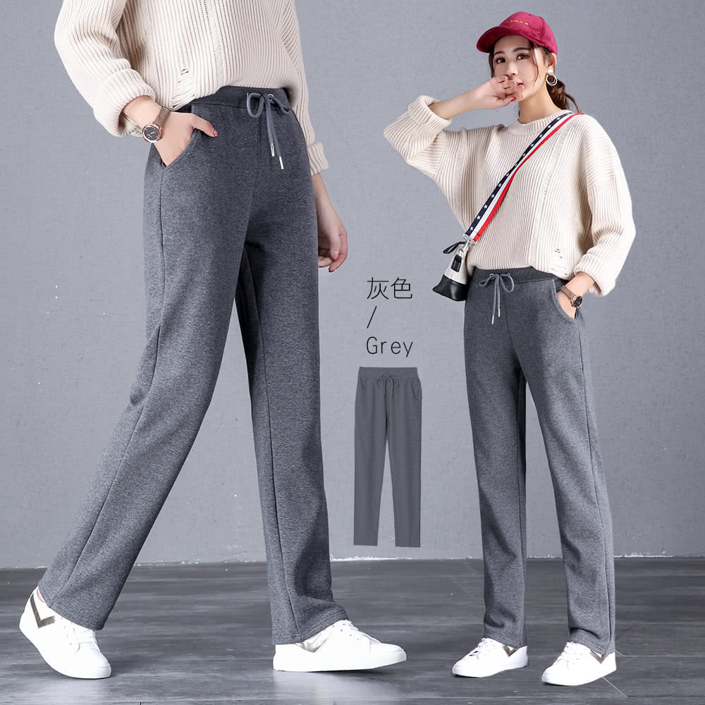 韓版保暖禦寒刷毛直筒褲