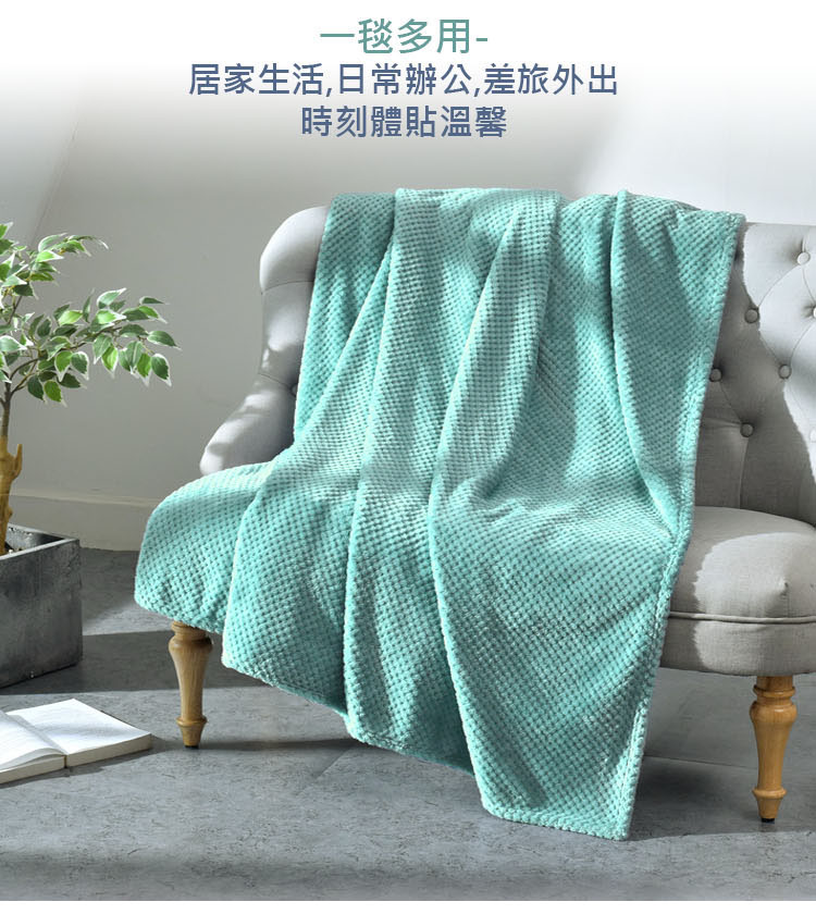 法蘭絨菠蘿格四季毯