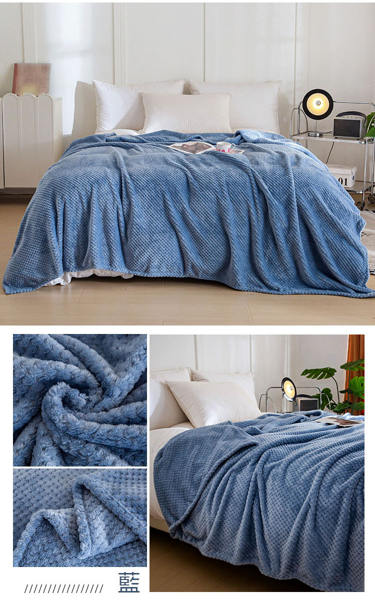 法蘭絨菠蘿格四季毯