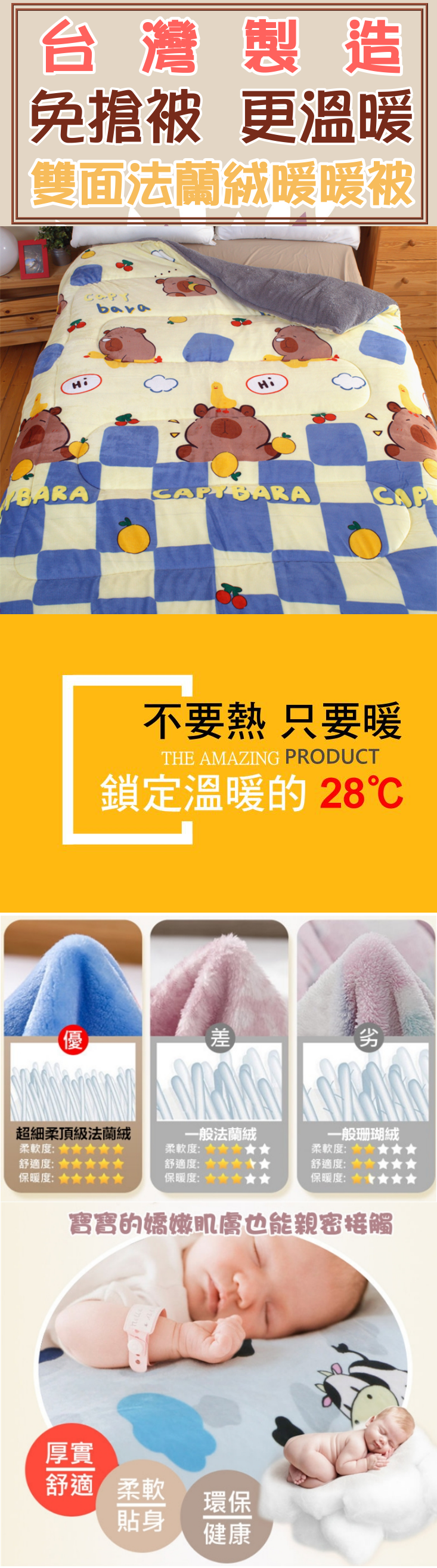 頂級雙面法蘭絨加厚標準雙人暖暖被