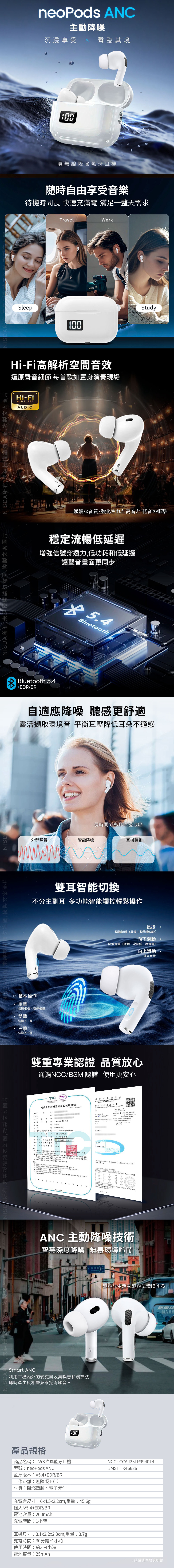 neoPods ANC 真無線降噪藍牙耳機