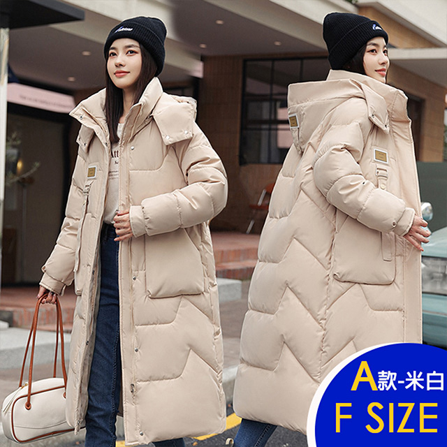 保暖羽絨棉連帽中長版外套系列(保暖/升溫/防小潑水)