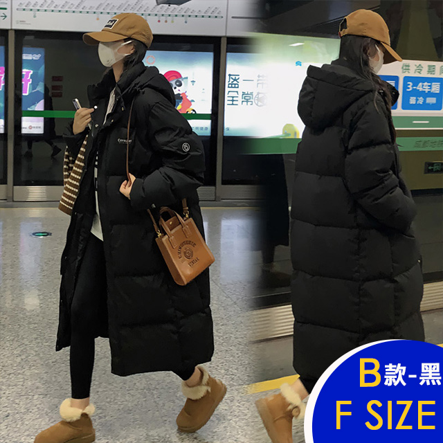 保暖羽絨棉連帽中長版外套系列(保暖/升溫/防小潑水)