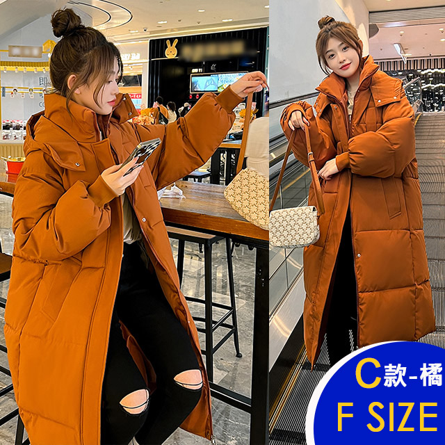 保暖羽絨棉連帽中長版外套系列(保暖/升溫/防小潑水)