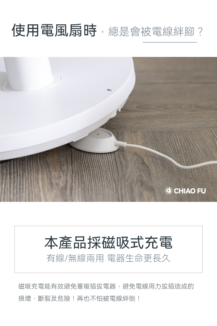 【巧福】磁吸式無線電風扇14吋 UC-614AP  馬達保固兩年/DC扇/電扇/循環扇/節能/森呼吸