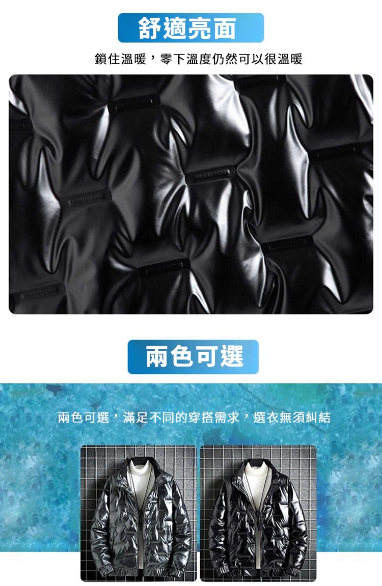 亮面加厚男士羽絨外套