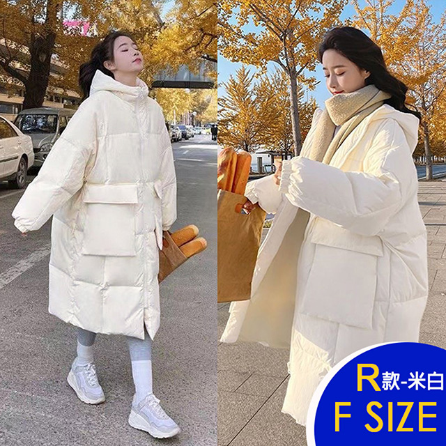 保暖羽絨棉連帽中長版外套系列(保暖/升溫/防小潑水)
