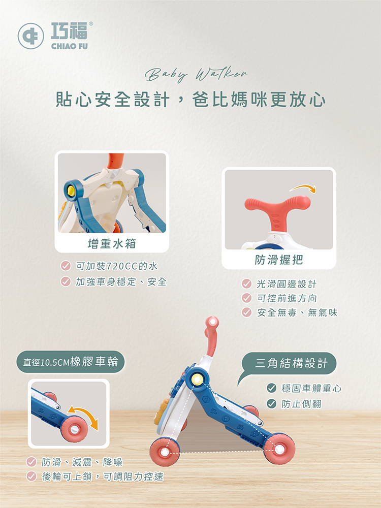 【巧福】多功能學步車 CF-B02   五合一學步車/益智玩具/音樂學步車/學習桌