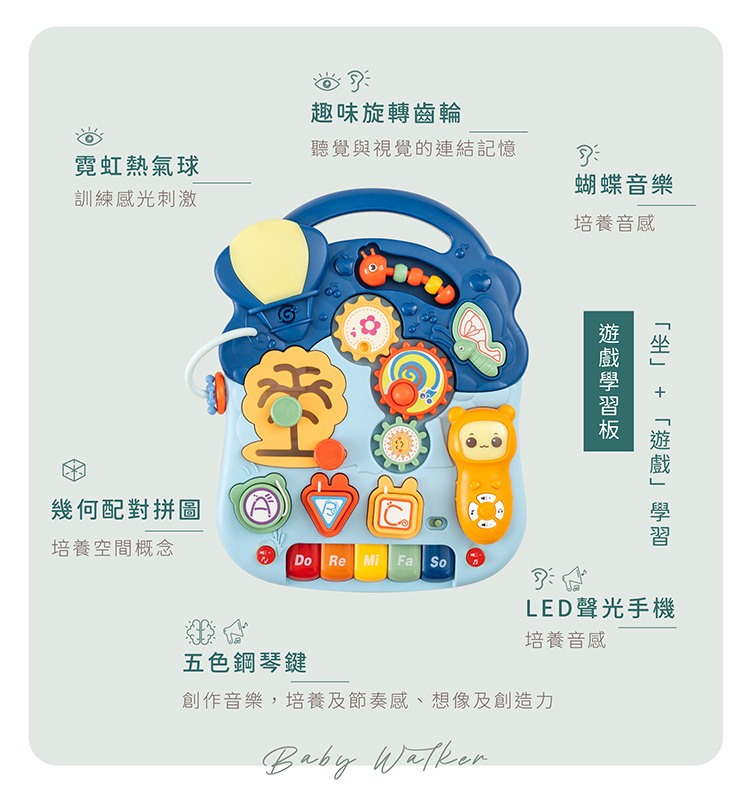 【巧福】多功能學步車 CF-B02   五合一學步車/益智玩具/音樂學步車/學習桌