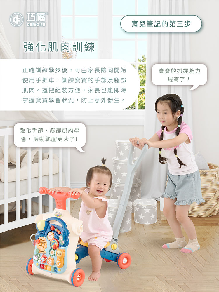 【巧福】多功能學步車 CF-B02   五合一學步車/益智玩具/音樂學步車/學習桌