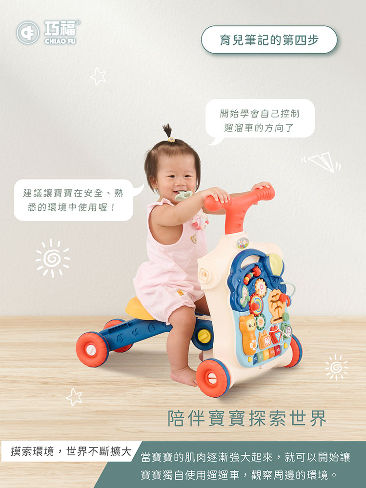 【巧福】多功能學步車 CF-B02   五合一學步車/益智玩具/音樂學步車/學習桌