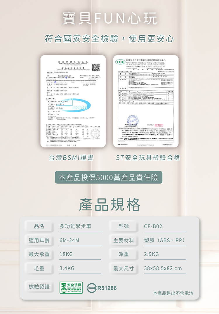 【巧福】多功能學步車 CF-B02   五合一學步車/益智玩具/音樂學步車/學習桌