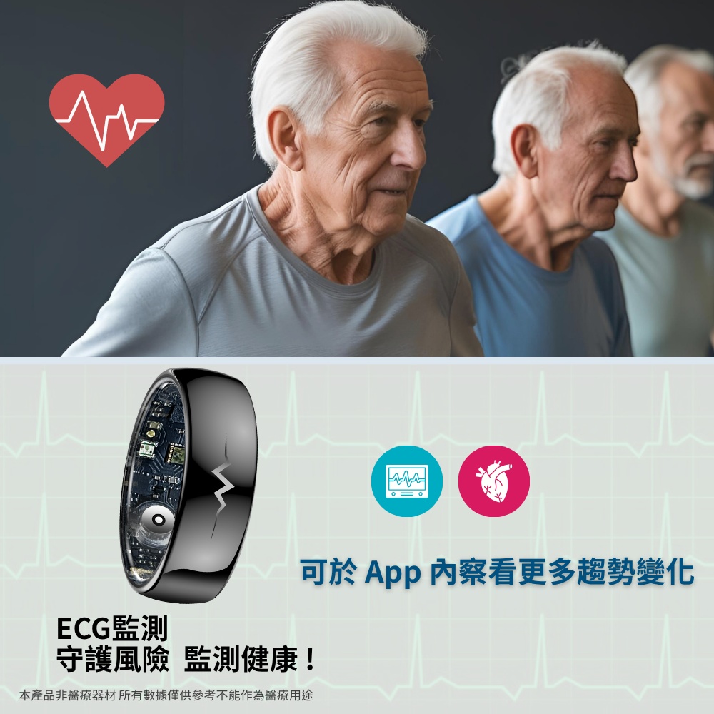 【Osmile】Ring-ES1  健康管理戒指 心率、壓力、血氧、含糖量、 ECG量測 RZ