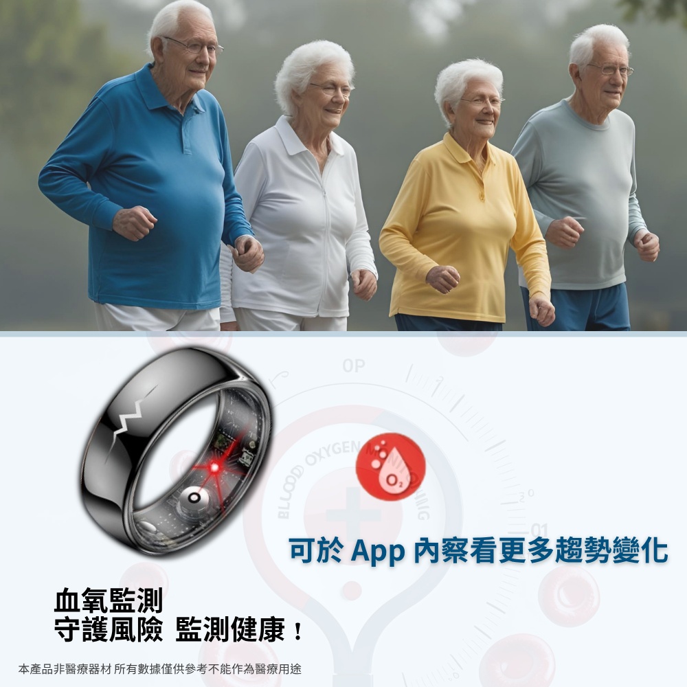 【Osmile】Ring-ES1  健康管理戒指 心率、壓力、血氧、含糖量、 ECG量測 RZ