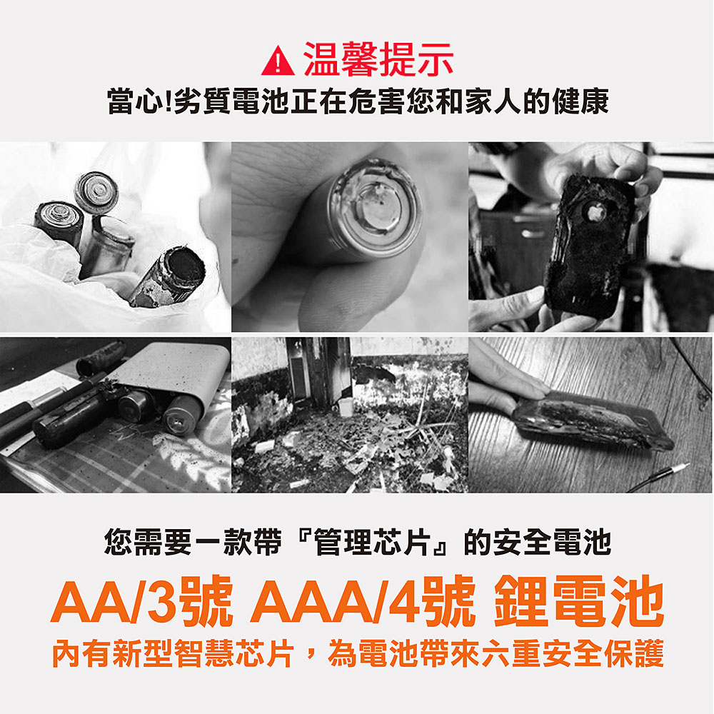 【ineno】3號/AA 4號/AAA 恆壓可充式 1.5V鋰電池 全新特大能量 3700mWh 1300mWh 各8入