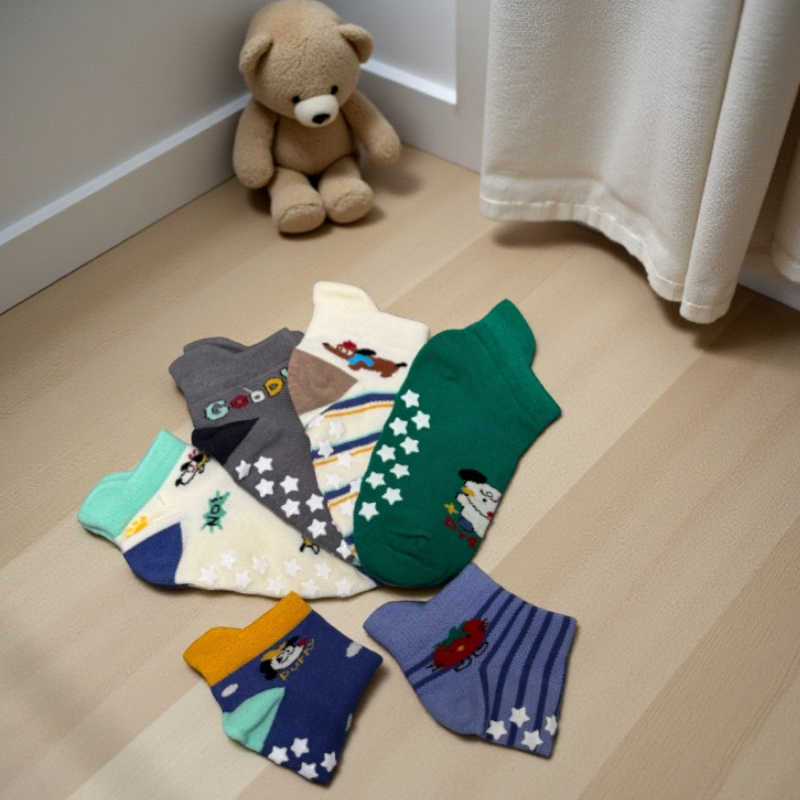 凱美棉業｜純棉止滑童襪 可愛動物款 男童女童襪 卡通童襪 可愛襪 10雙組、14雙組