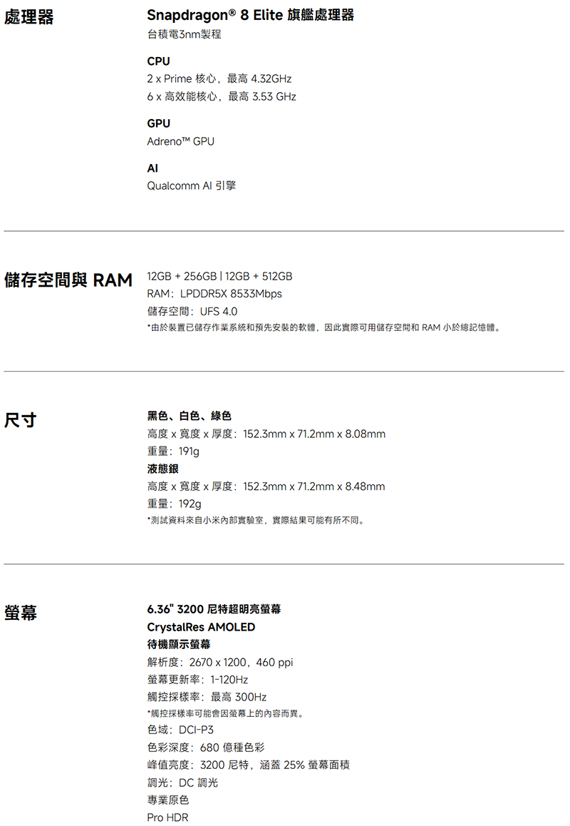 小米 Xiaomi 15 (12G/512G) 5G 6.36吋旗艦智慧型手機