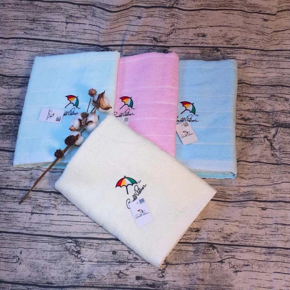 凱美浴巾｜ MIT台灣製 雨傘牌 刺繡LOGO浴巾 頂級12兩超厚實 淡雅淺色白線條款