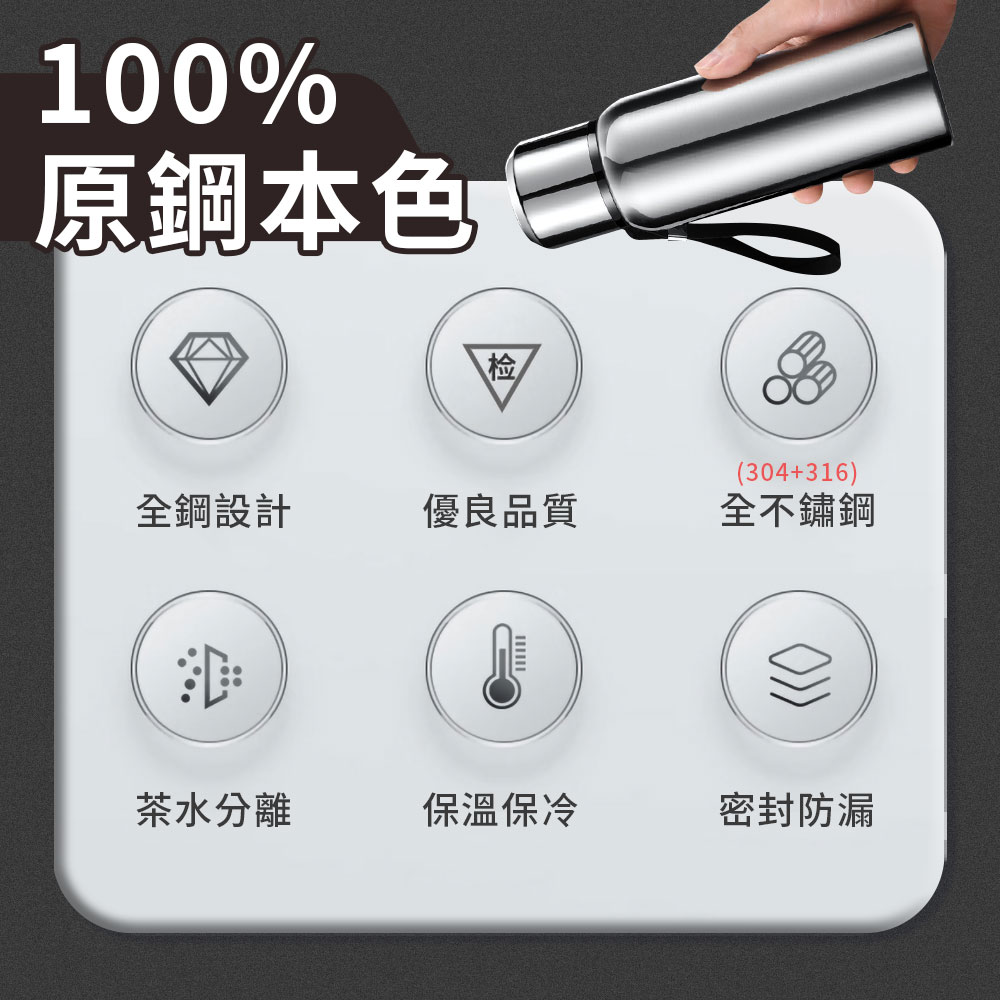304+316不鏽鋼全鋼長效保溫咖啡杯(1000ml)