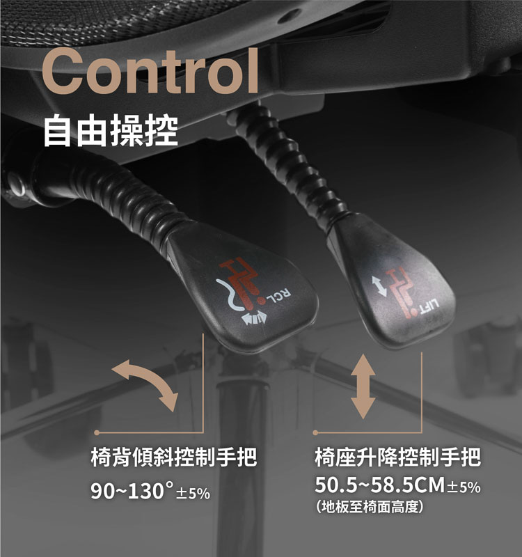 【ANDYMAY2】格拉斯人體工學7D機械手調整型護腰辦公椅-X05專業入門款(OH-K226)