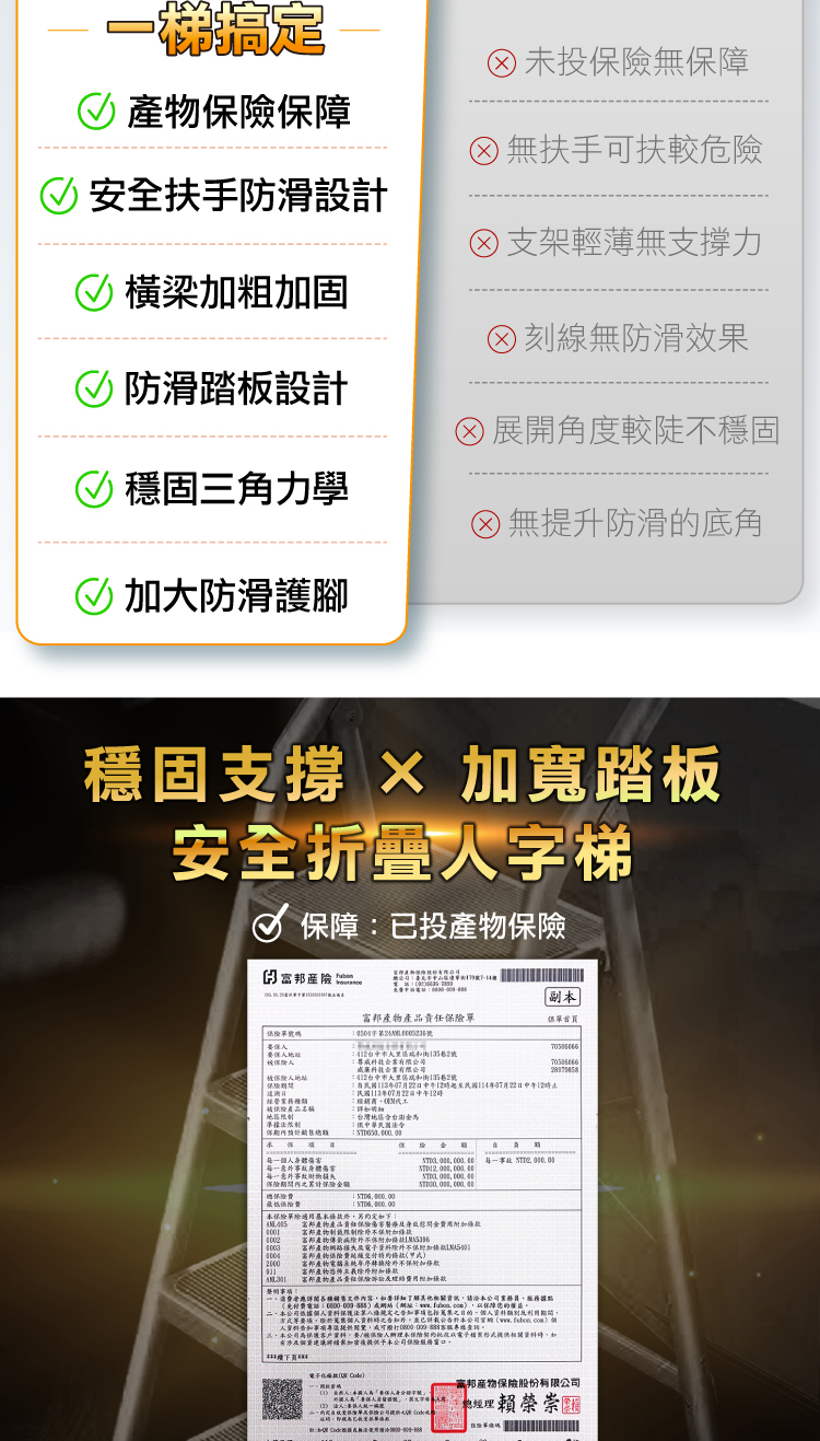 【ANDYMAY2】穩固加寬安全折疊人字梯(OH-K604)