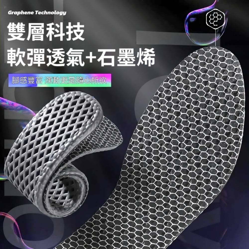 【踩雲感】石墨烯抗菌防臭呼吸鞋墊