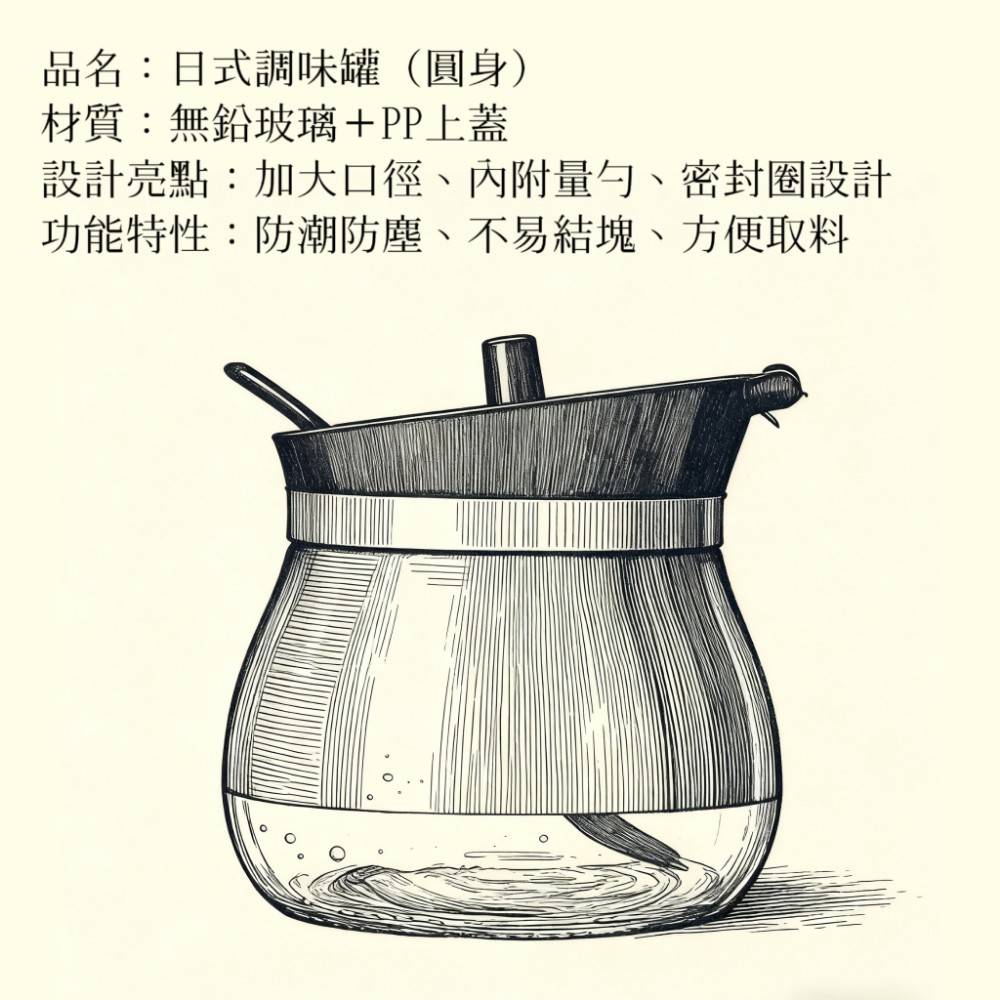 【精致廚】日式玻璃密封調味罐 加贈專用罐勺