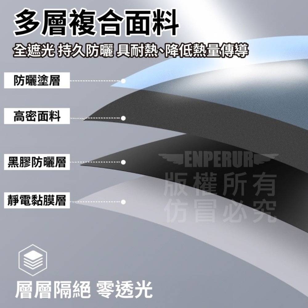 【KOVOL】四件套組 0透光靜電車窗遮陽擋 溫度直降20度