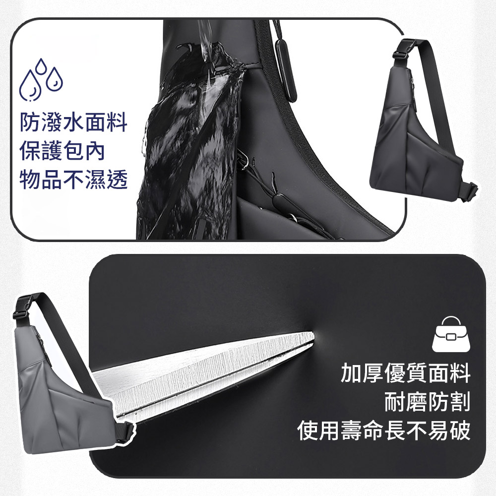 防盗貼身三角斜跨休閒胸包