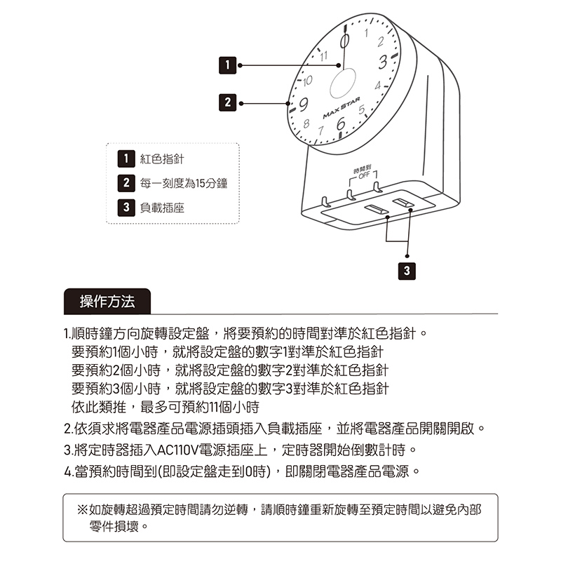 【太星電工】真簡單轉盤倒數定時器 OTM332A
