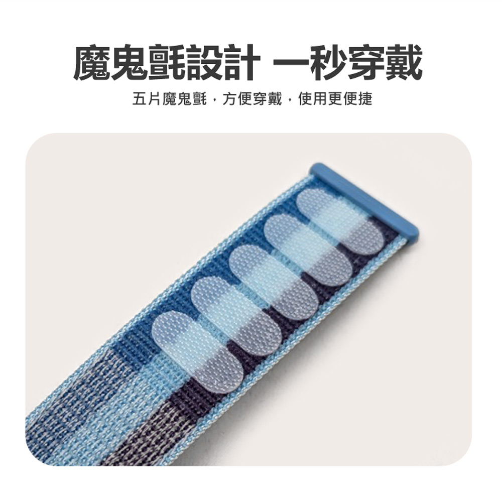 CW-SA-W45 智慧手錶尼龍通用錶帶 20mm(柔軟材質 魔鬼氈 方便安裝 舒適透氣)