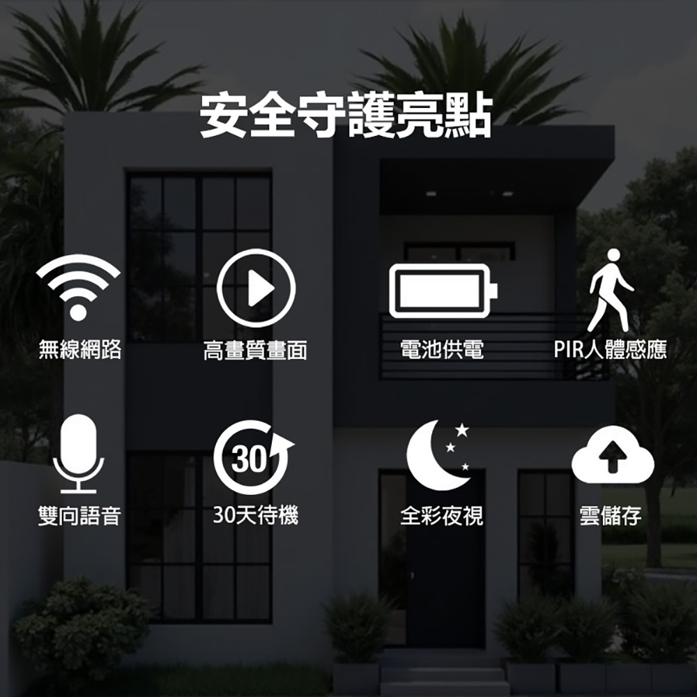 監控王 VQDG1-4G 4G免插電磁吸智慧網路攝影機(可插4G SIM卡連網 30天待機 2K高清畫質 雙向通話 移動追蹤)